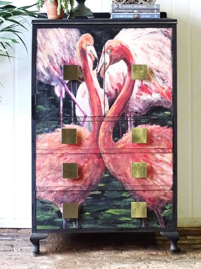 Flamingo Mint Decoupage Paper