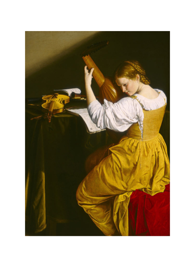 Girl With A Lute Mint Decoupage Paper