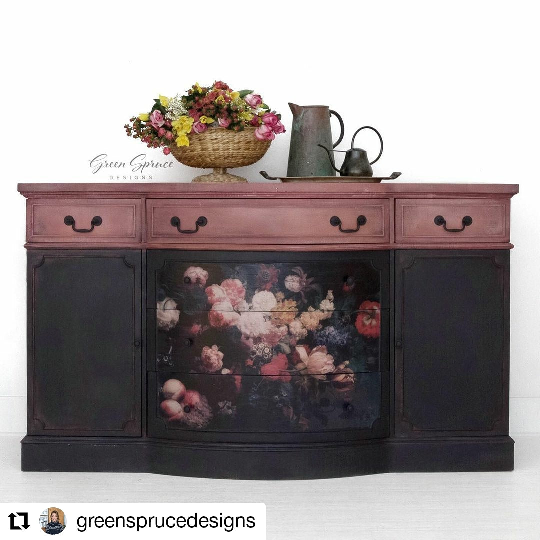 Renaissance Flowers Mint Decoupage Paper