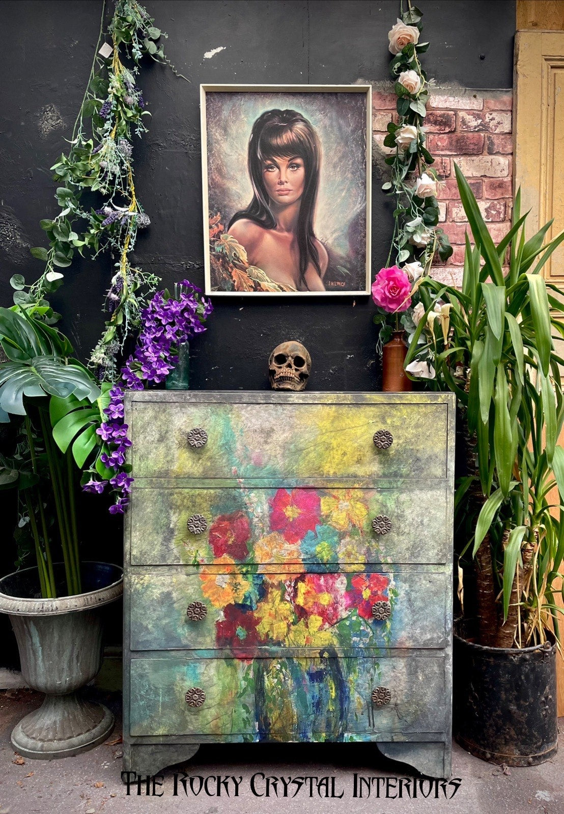 Karen's Technicolour Bouquet  Mint decoupage paper