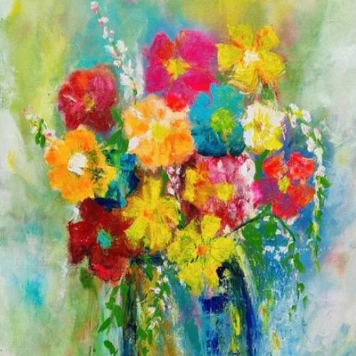 Karen's Technicolour Bouquet  Mint decoupage paper