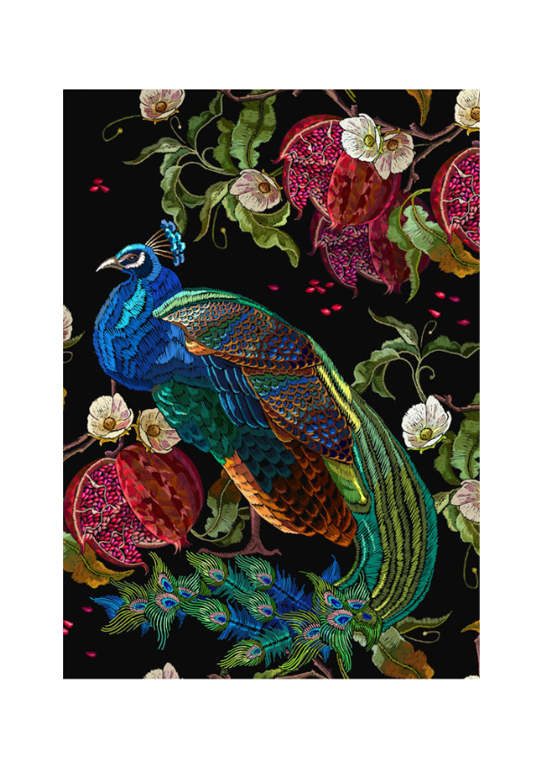 Peacock Mint Decoupage Paper