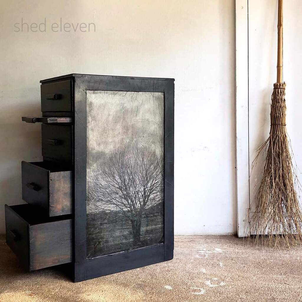 Sepia Tree Mint Decoupage Paper