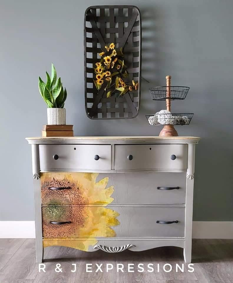 Sunflower Mint Decoupage Paper