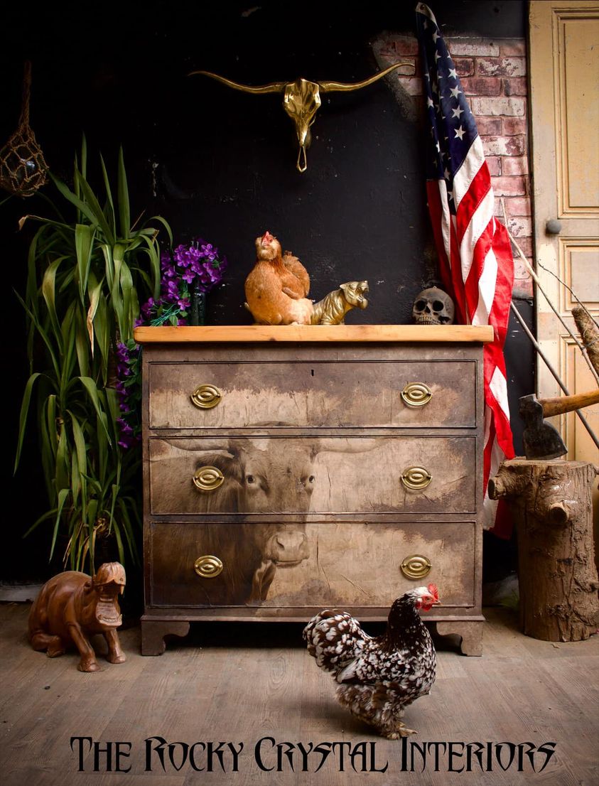 Texas Longhorn Mint Decoupage Paper