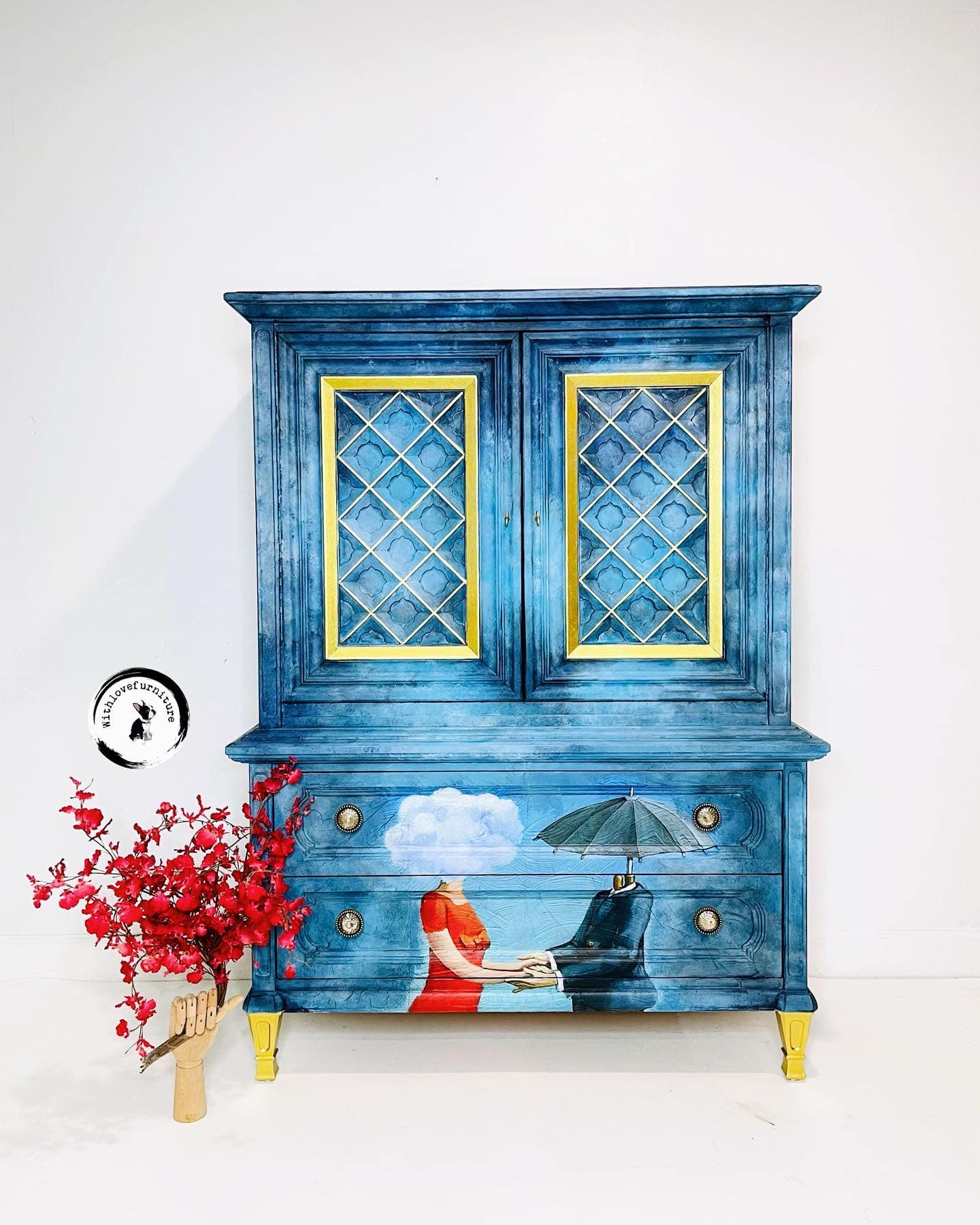 Umbrella Mint Decoupage Paper