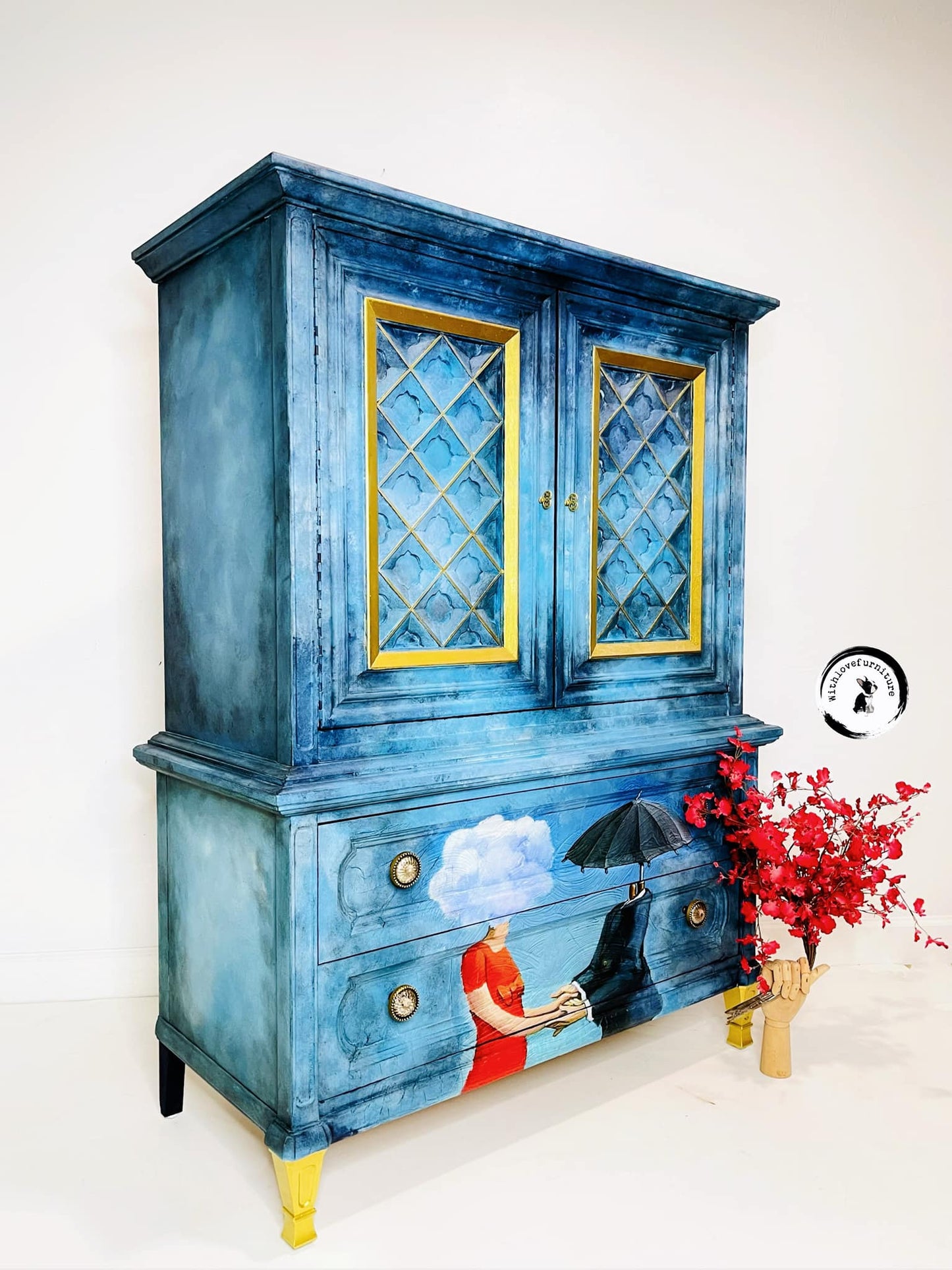 Umbrella Mint Decoupage Paper