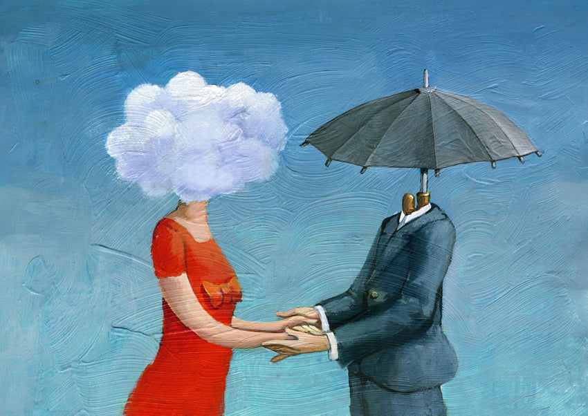 Umbrella Mint Decoupage Paper