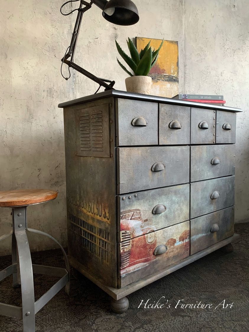 Vintage Car Mint Decoupage Paper