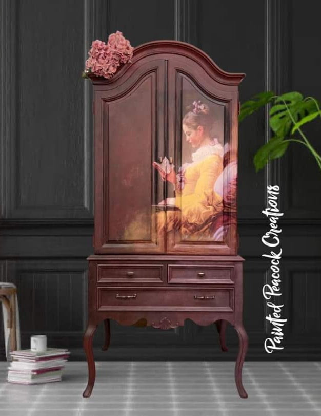 Young Girl Reading Mint Decoupage Paper