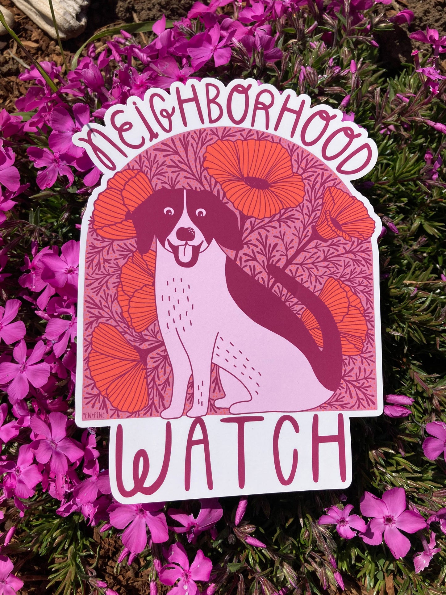 Neighborhood Watch Dog Window Decal - Static Cling