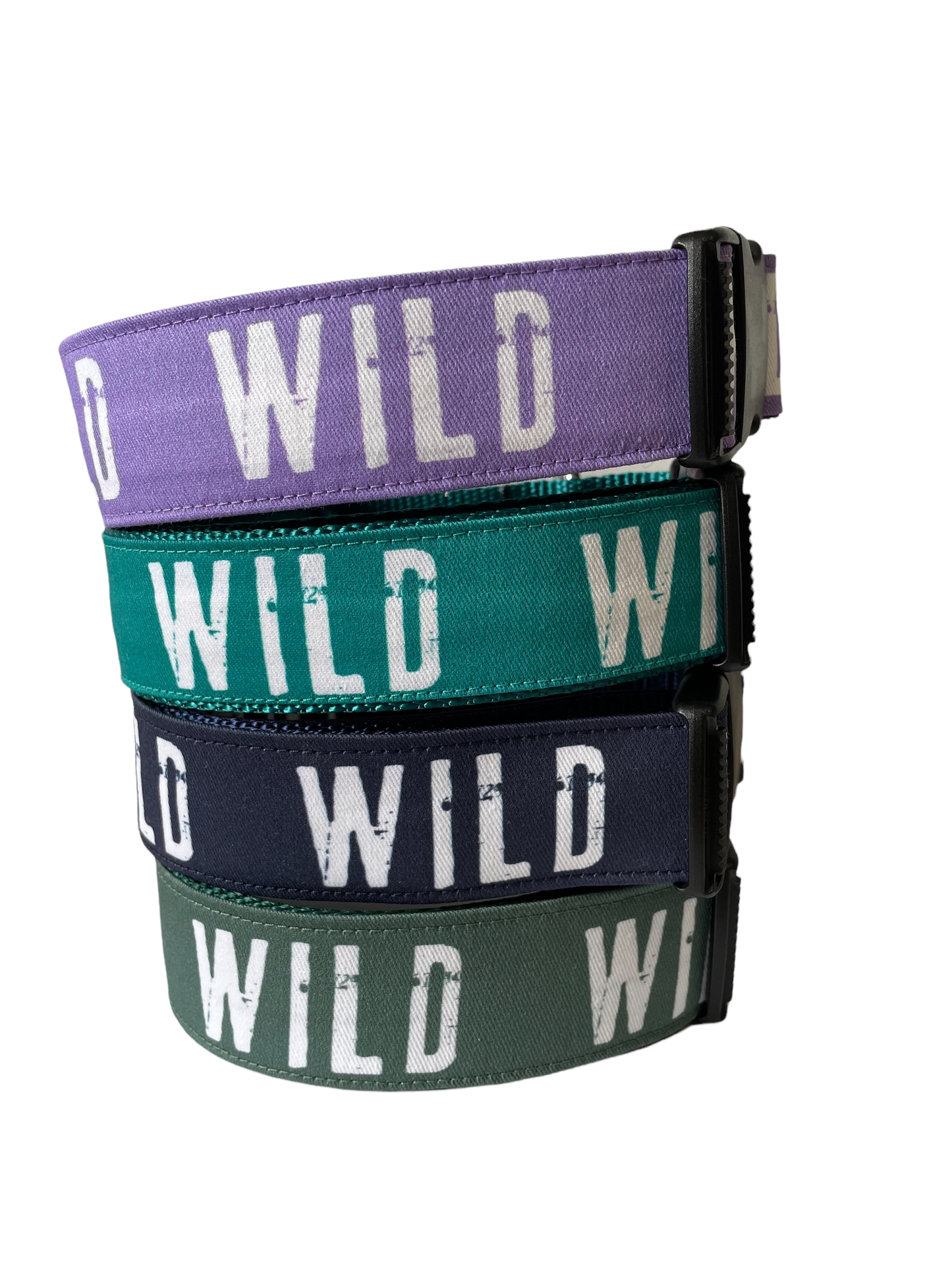 WILD Dog collars, 1.5” Wide, Plastic Buckles