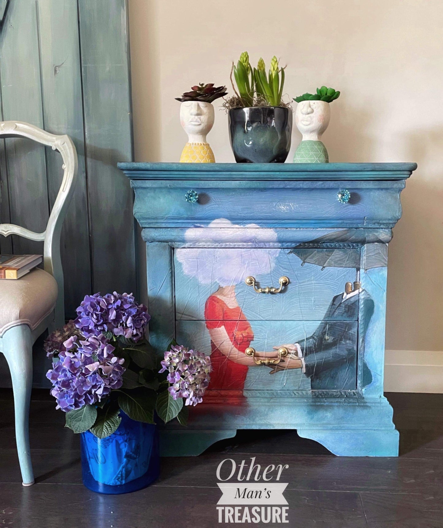 Umbrella Mint Decoupage Paper