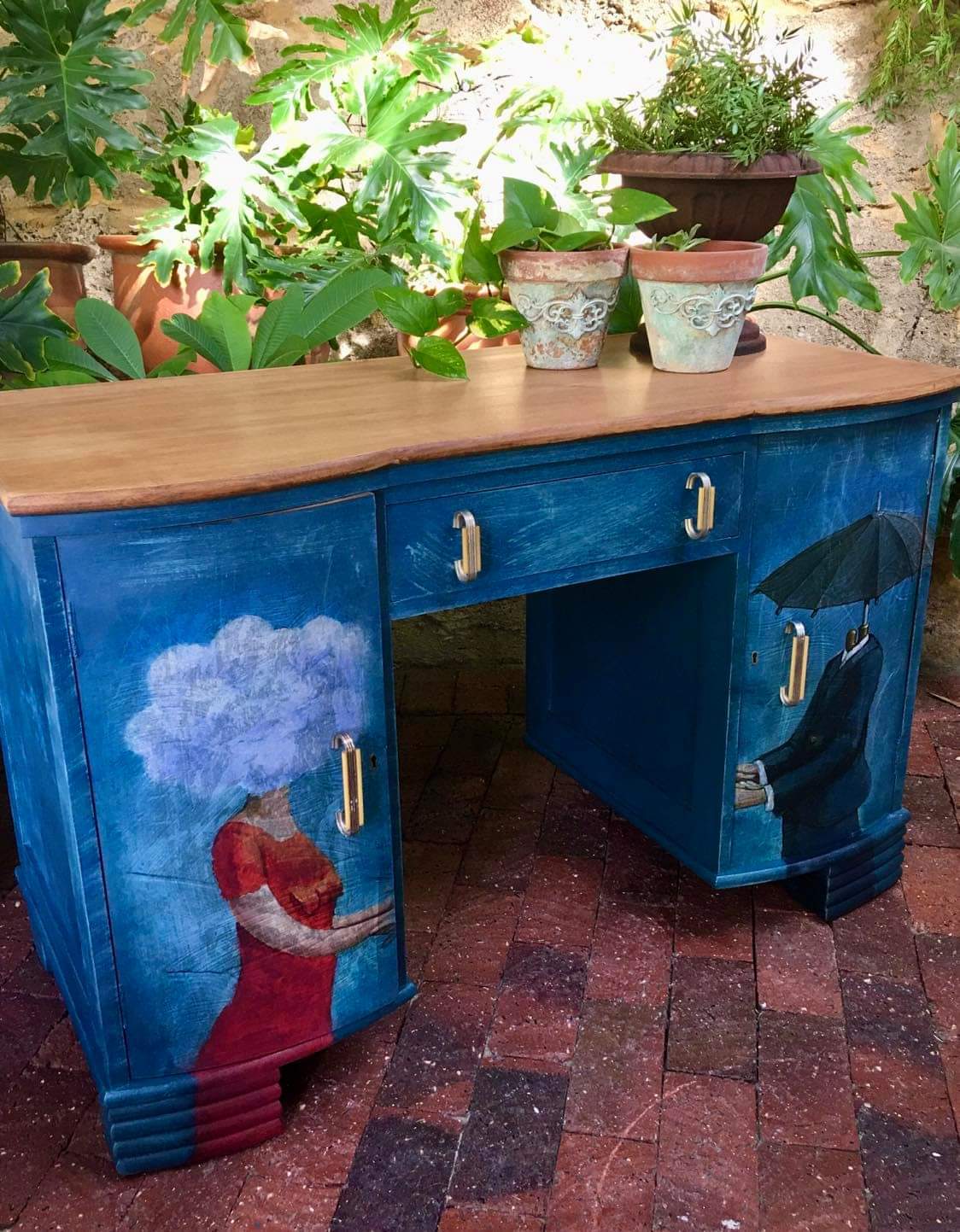 Umbrella Mint Decoupage Paper