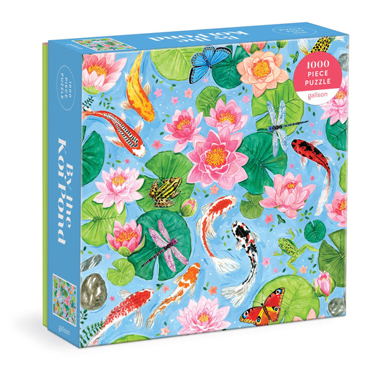 By the Koi Pond 1000 Piece Puzzle in a Square Box
