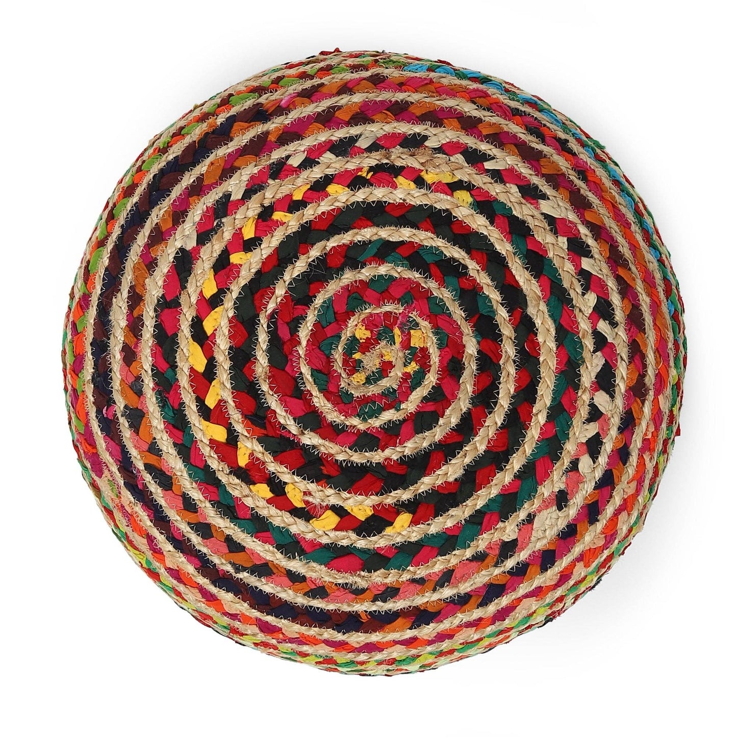 Cylindrical Pouf Ottoman - Multi Color