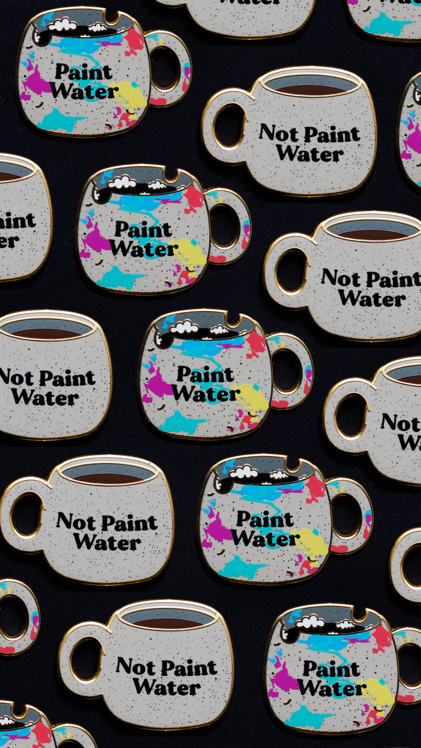 Not Paint Water Cup Enamel Pin, Artist Gifts, Ceramic
