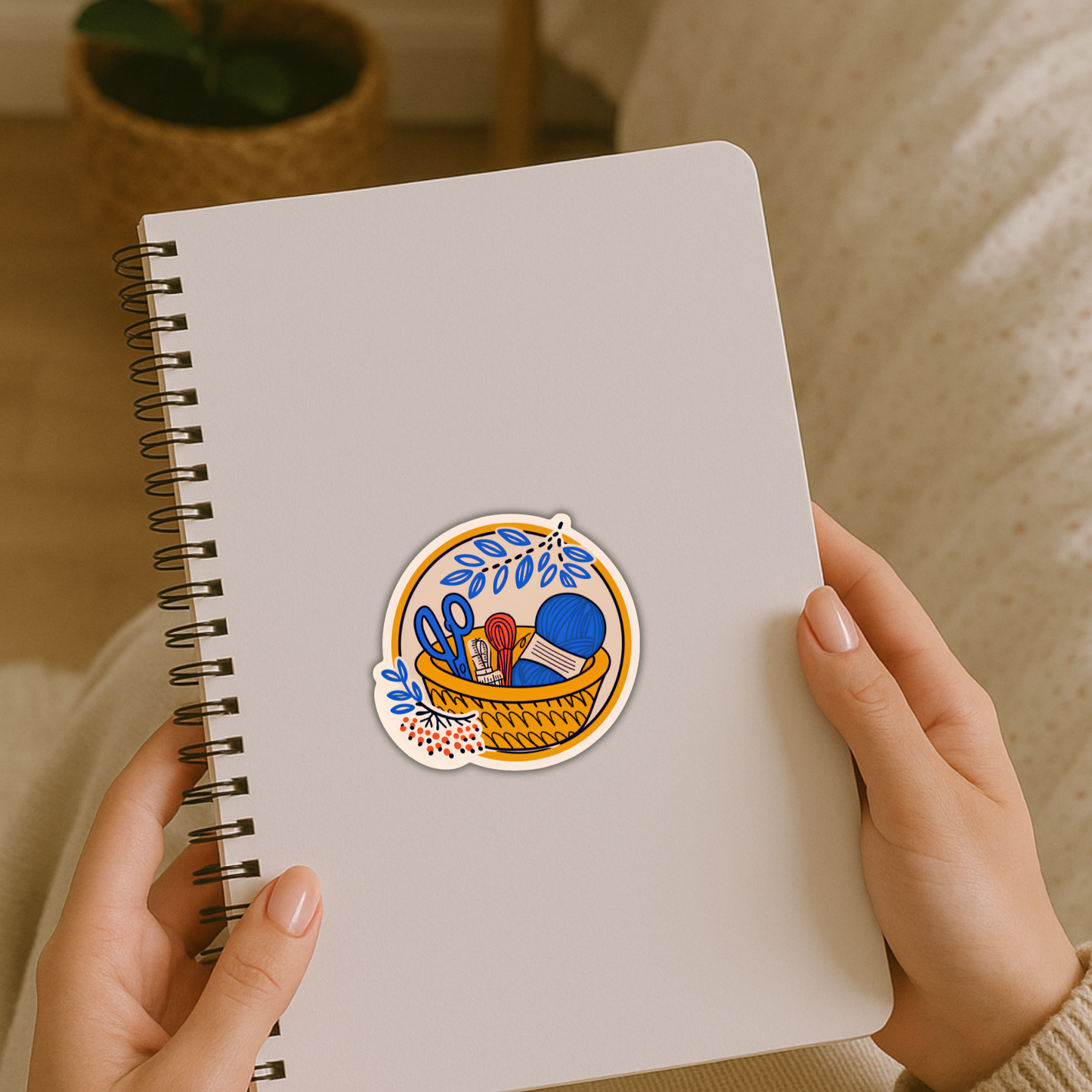 Knitting Basket Sticker