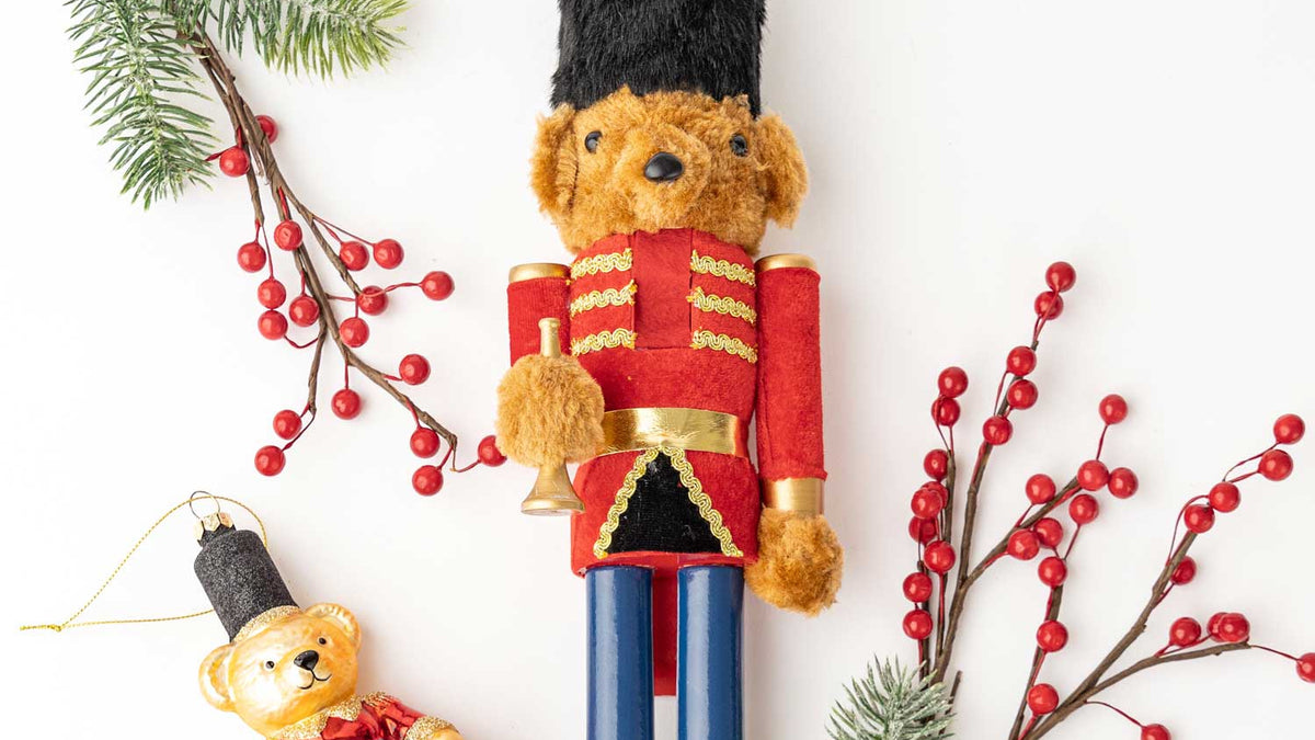 Teddy Bear 15" Hand-Painted Wood Nutcracker