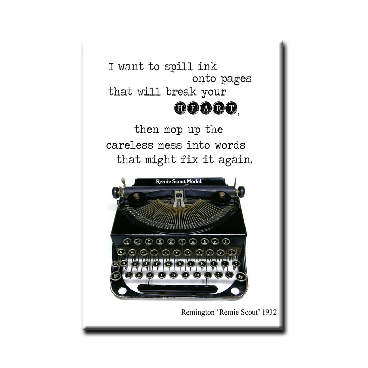 Spill ink onto the page typewriter Magnet