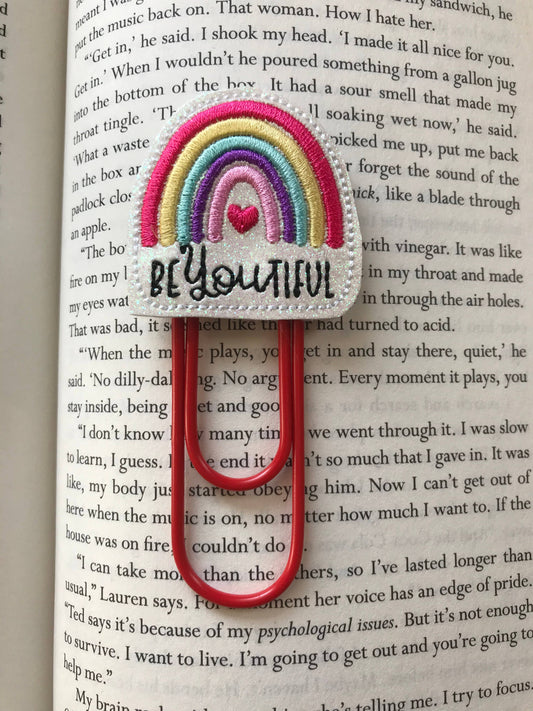 Big paper clip book marks - BeYoutiful rainbow