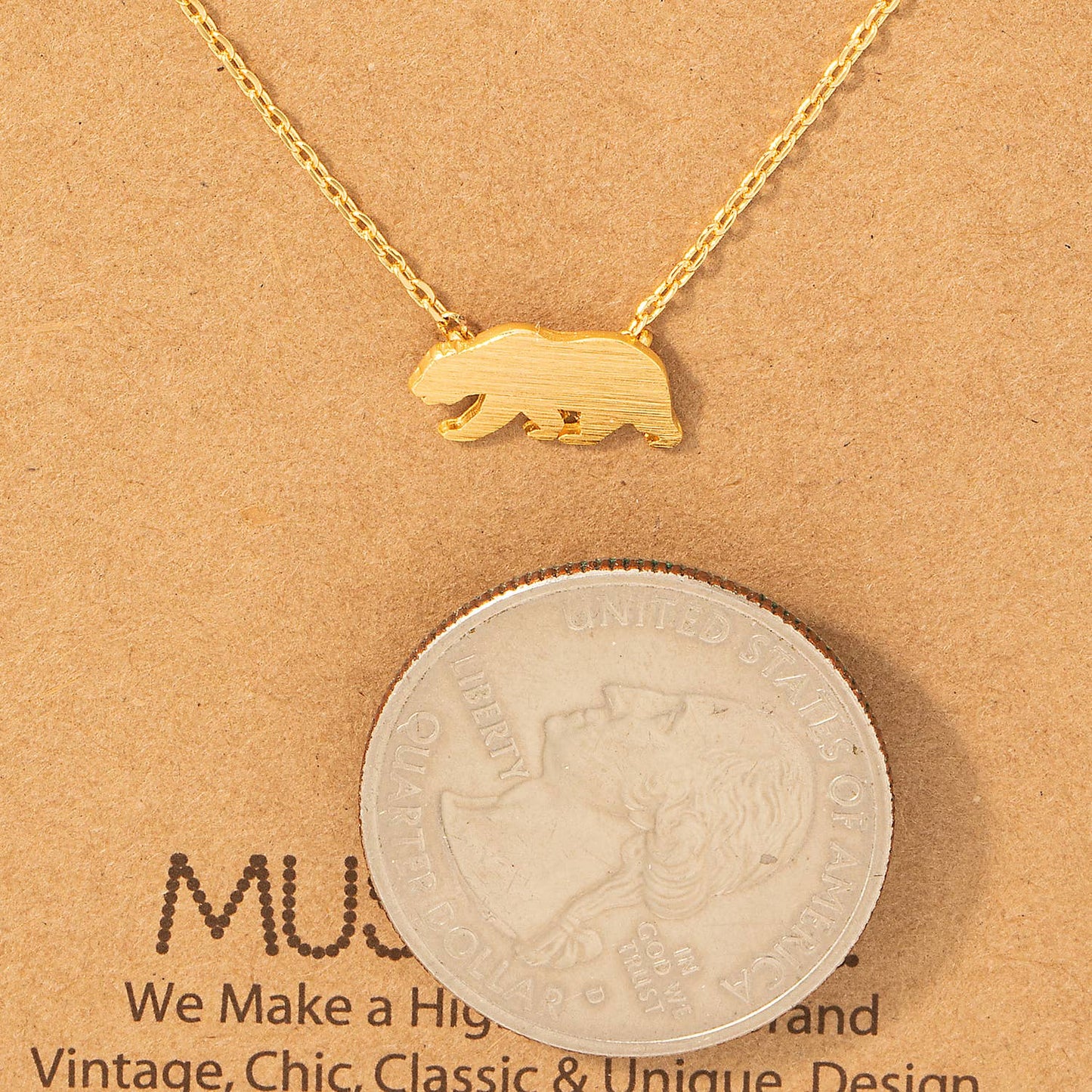 California Bear Pendant Necklace