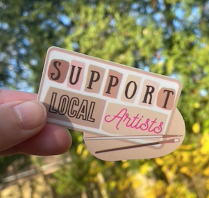 Support Local Artists Sticker brown