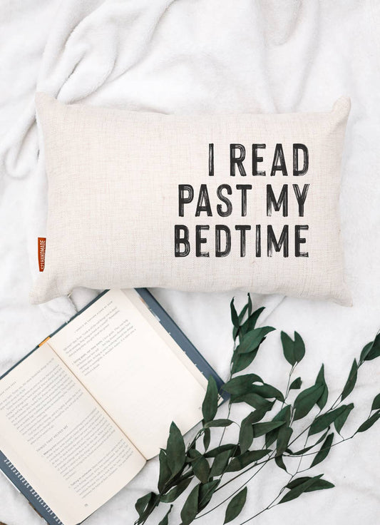 I read past my bedtime pillow, Reading Pillow, Book Pillow