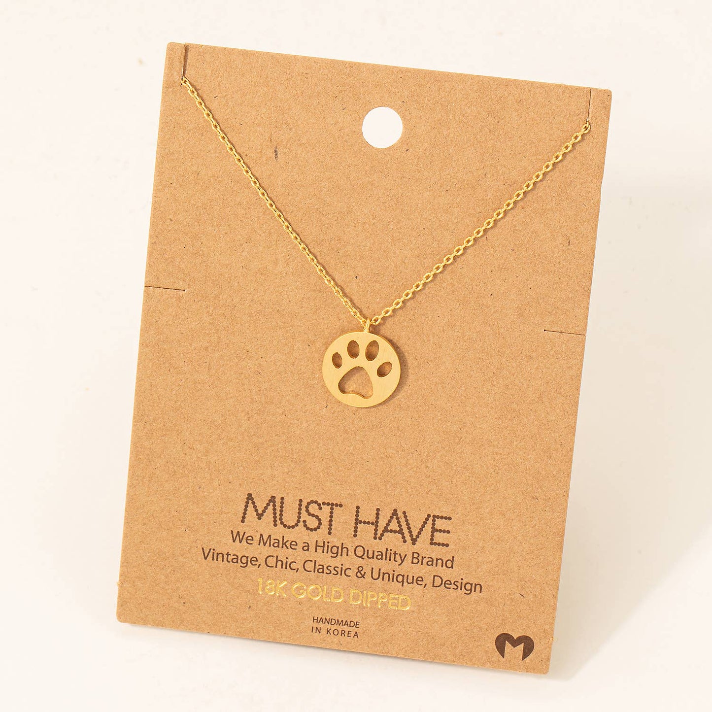 Paw Print Pendant Necklace