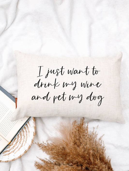 Drink My Wine Lumbar Pillow