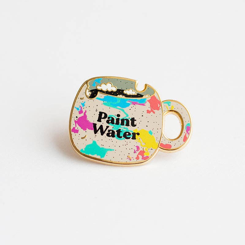 Paint Water Cup Enamel Pin, Watercolor Gift, Artist Gift