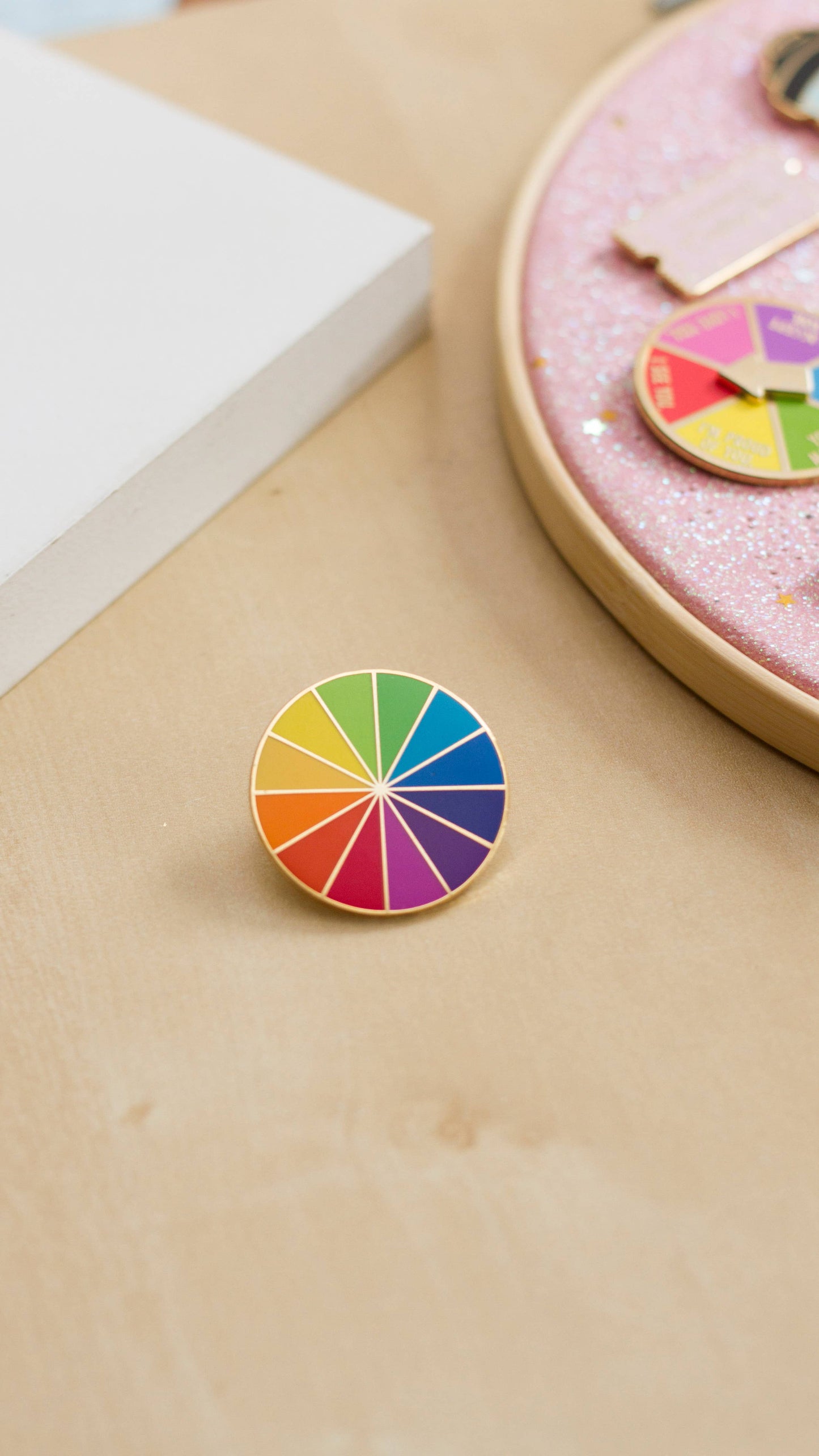Rainbow Color Wheel Enamel Pin, Artist Gift, Unique Gift