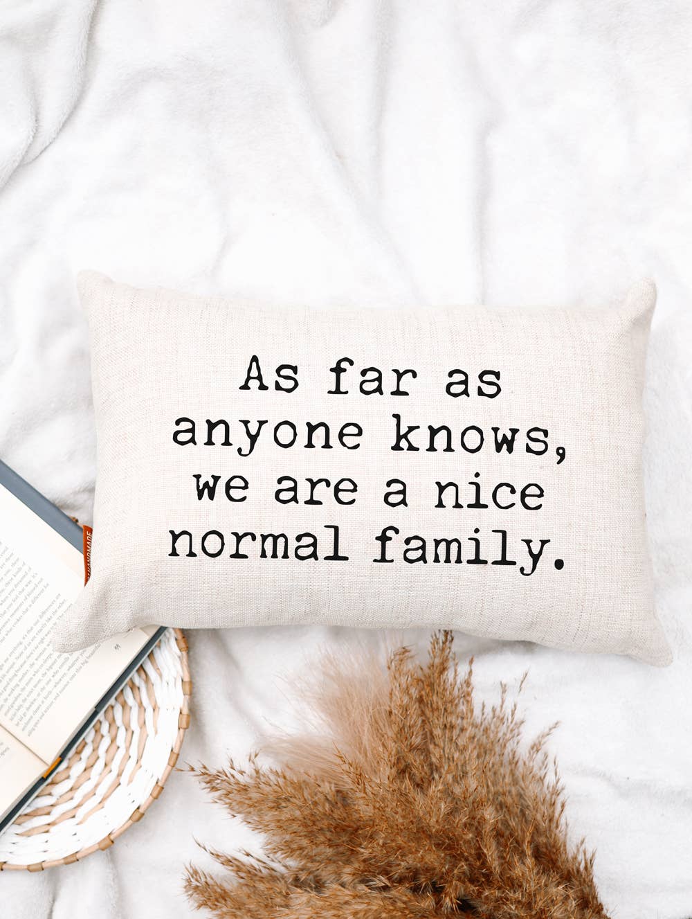 As Far As Anyone Knows, We Are a Nice Normal Family Pillow