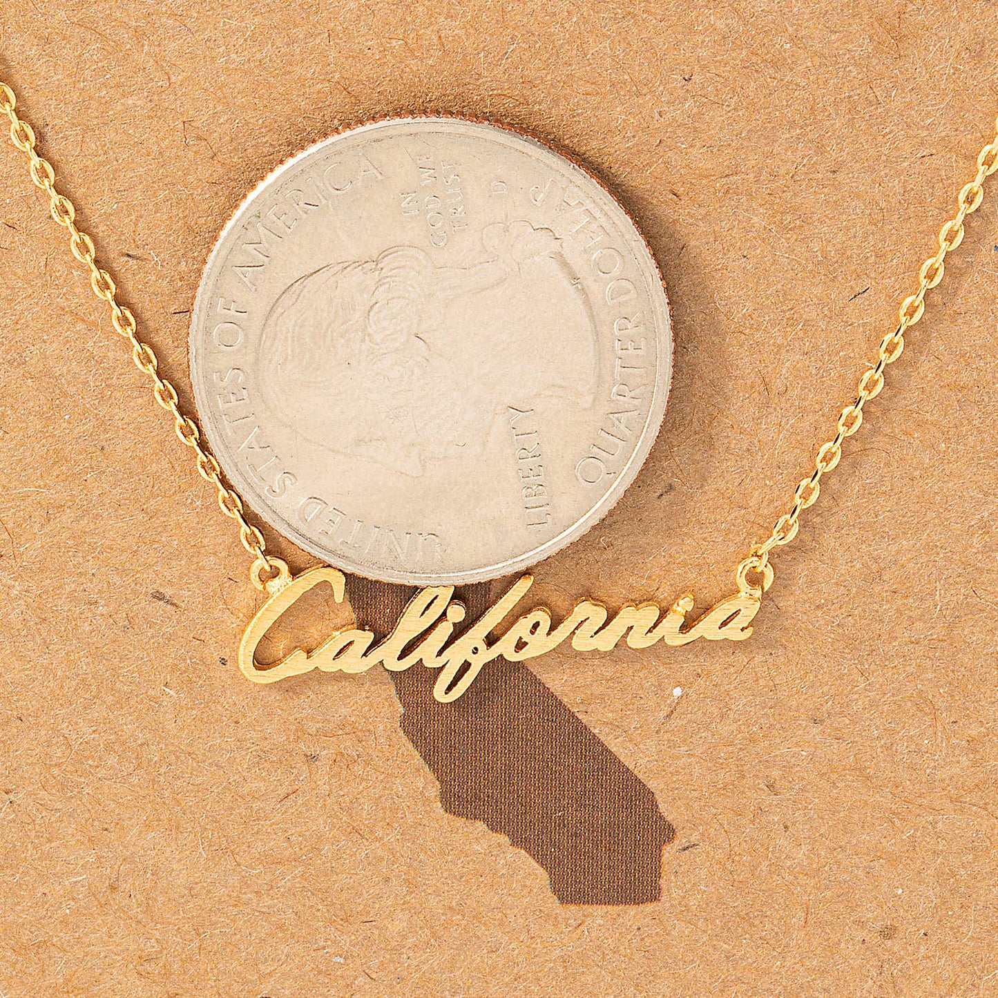 California Handwritten Pendant Necklace