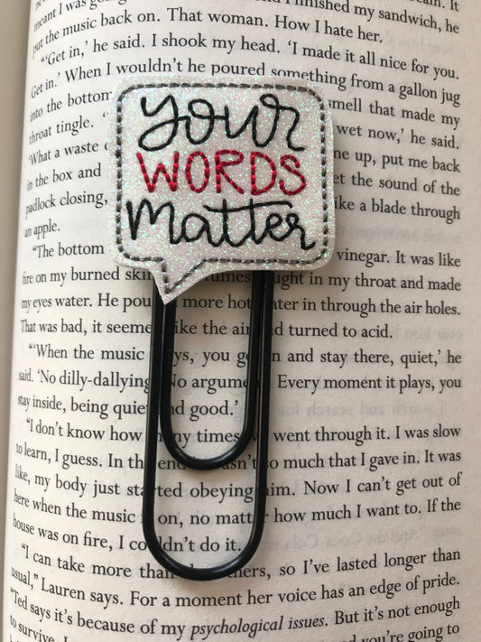 Big paper clip book marks - Your Words Matter