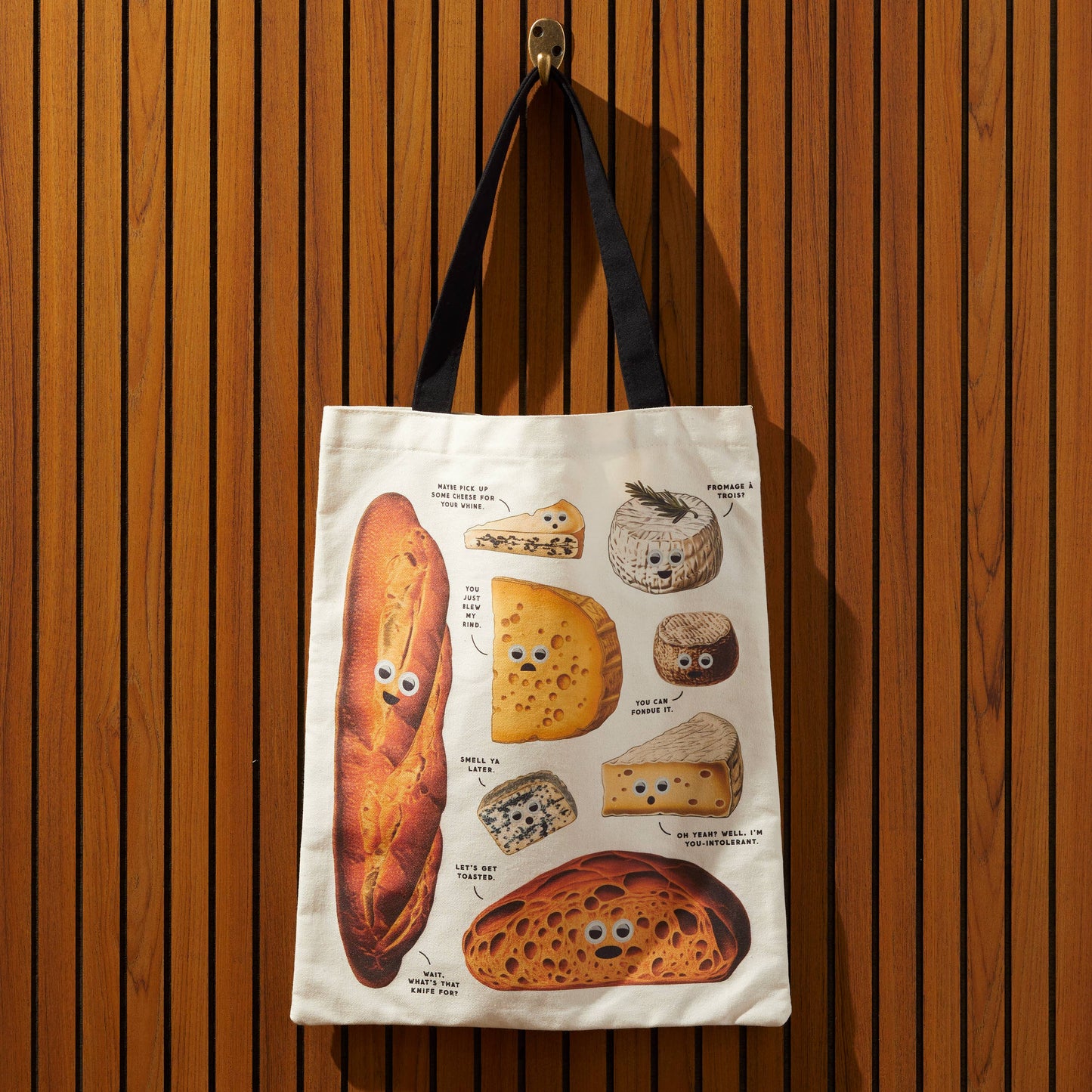 Brass Monkey Googly Food Canvas Tote
