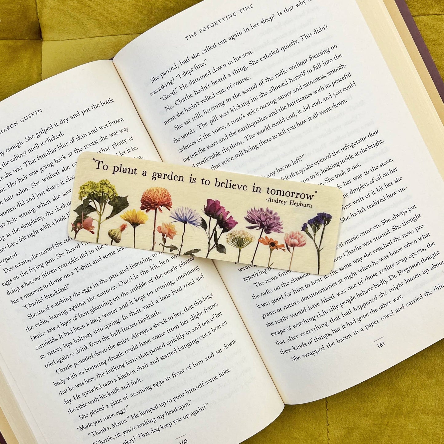 Plant A Garden Believe Audrey Hepburn Wooden Bookmark