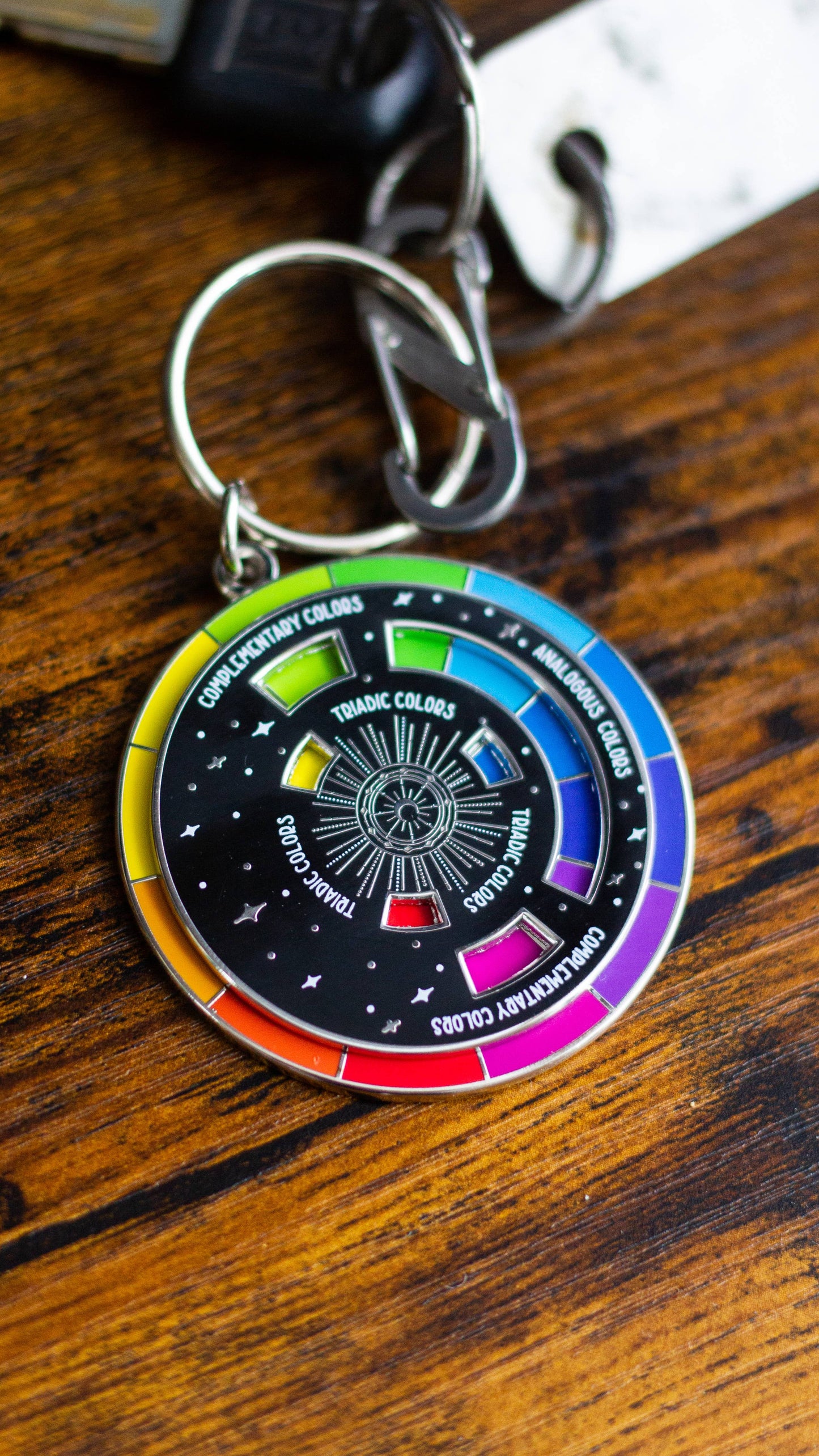 Color Wheel© Enamel Keychain BLACK/SILVER