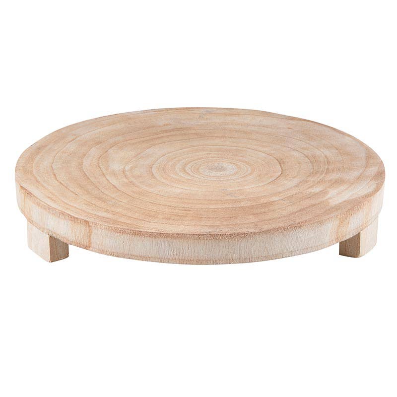 Natural 15" Paulownia Pedestal Tray