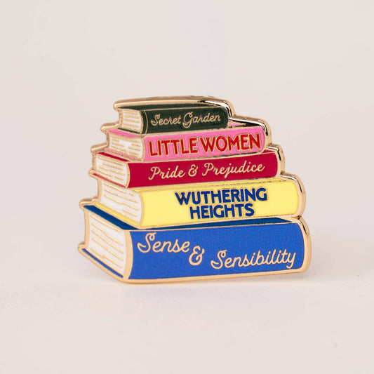 Stacked Books Pin