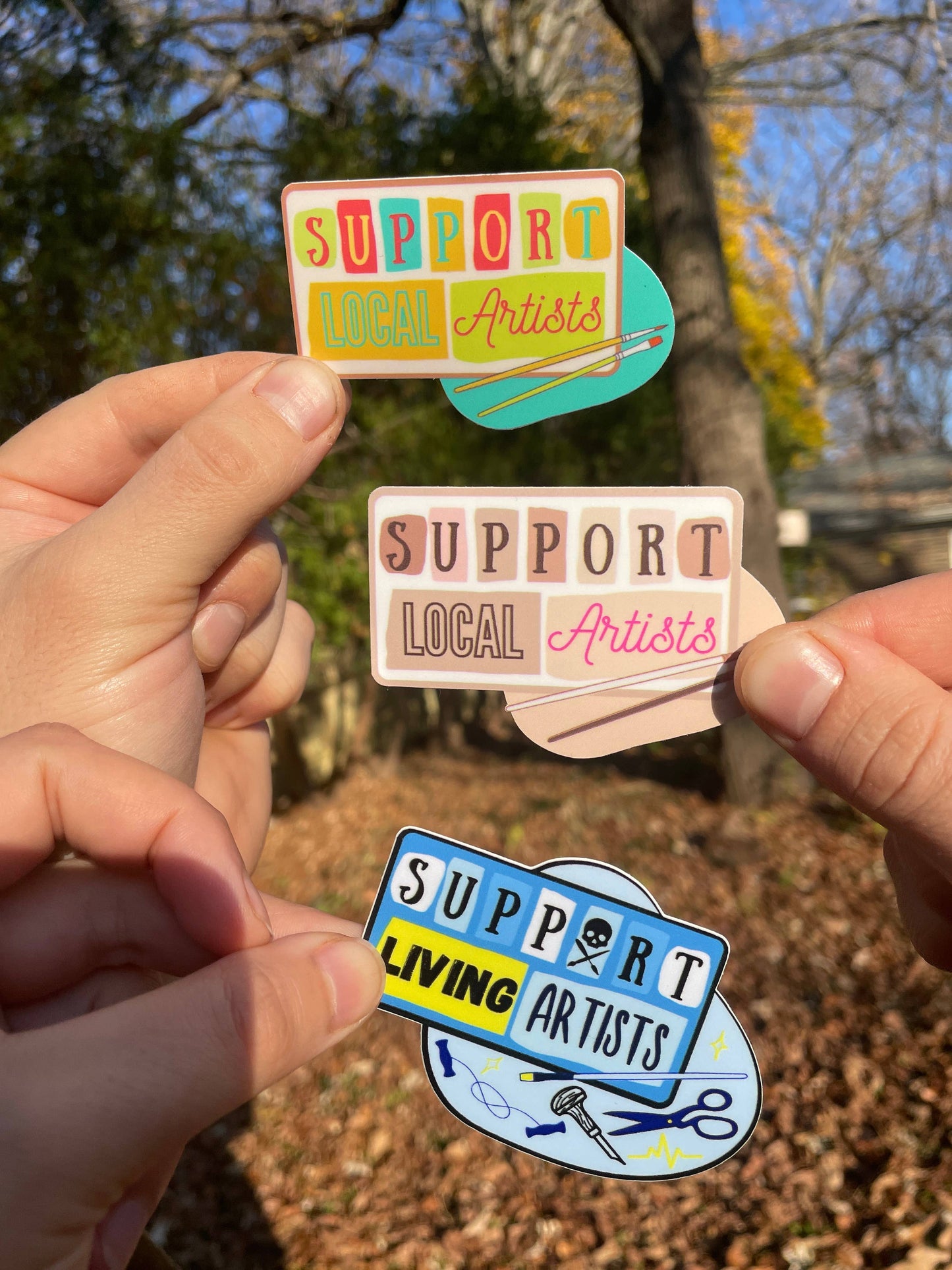 Support Local Artists Sticker brown