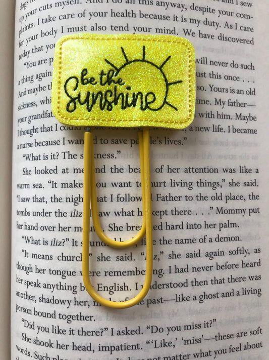 Big paper clip book marks - Be the sunshine