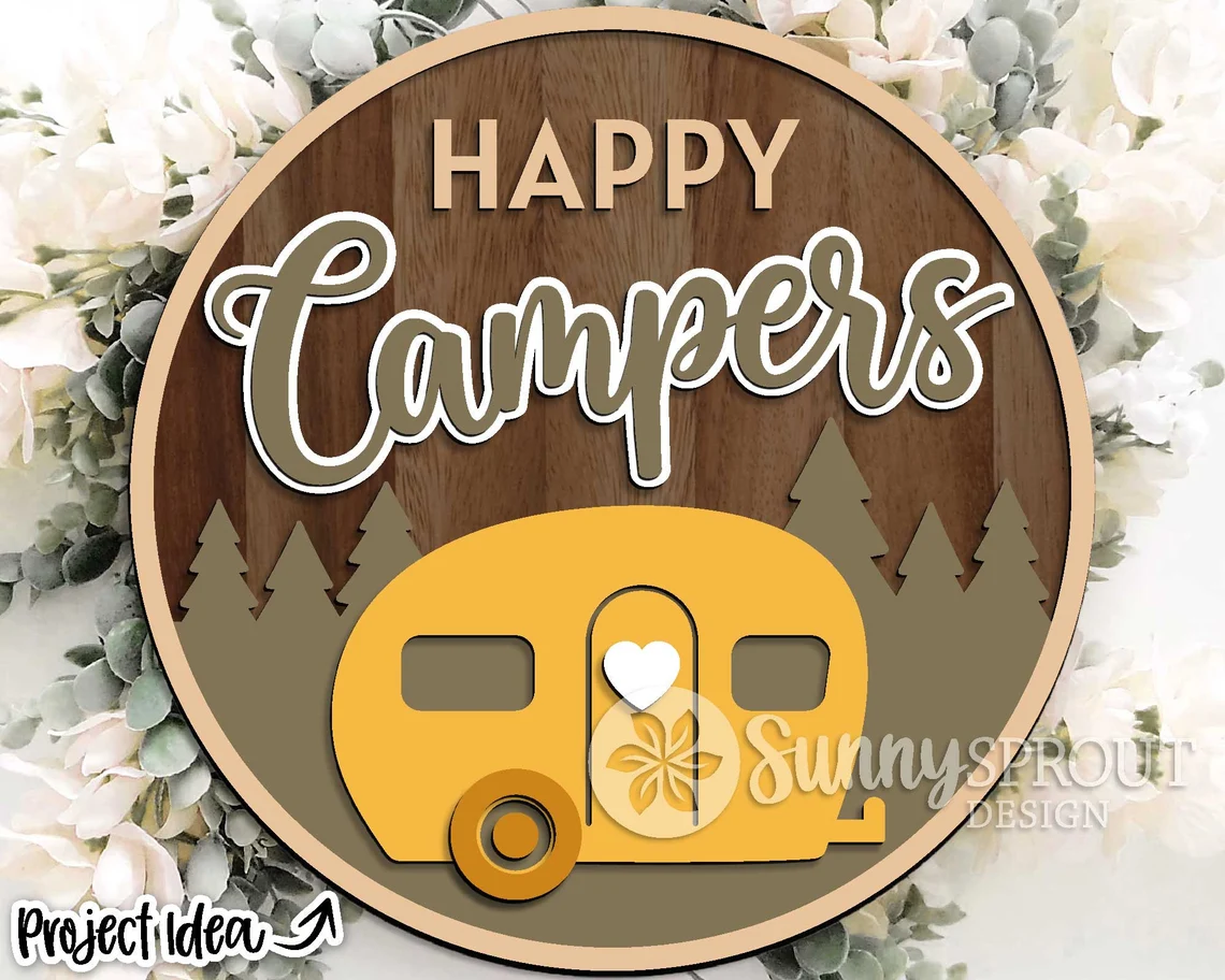 Happy Campers Retro Door Hanger DiY