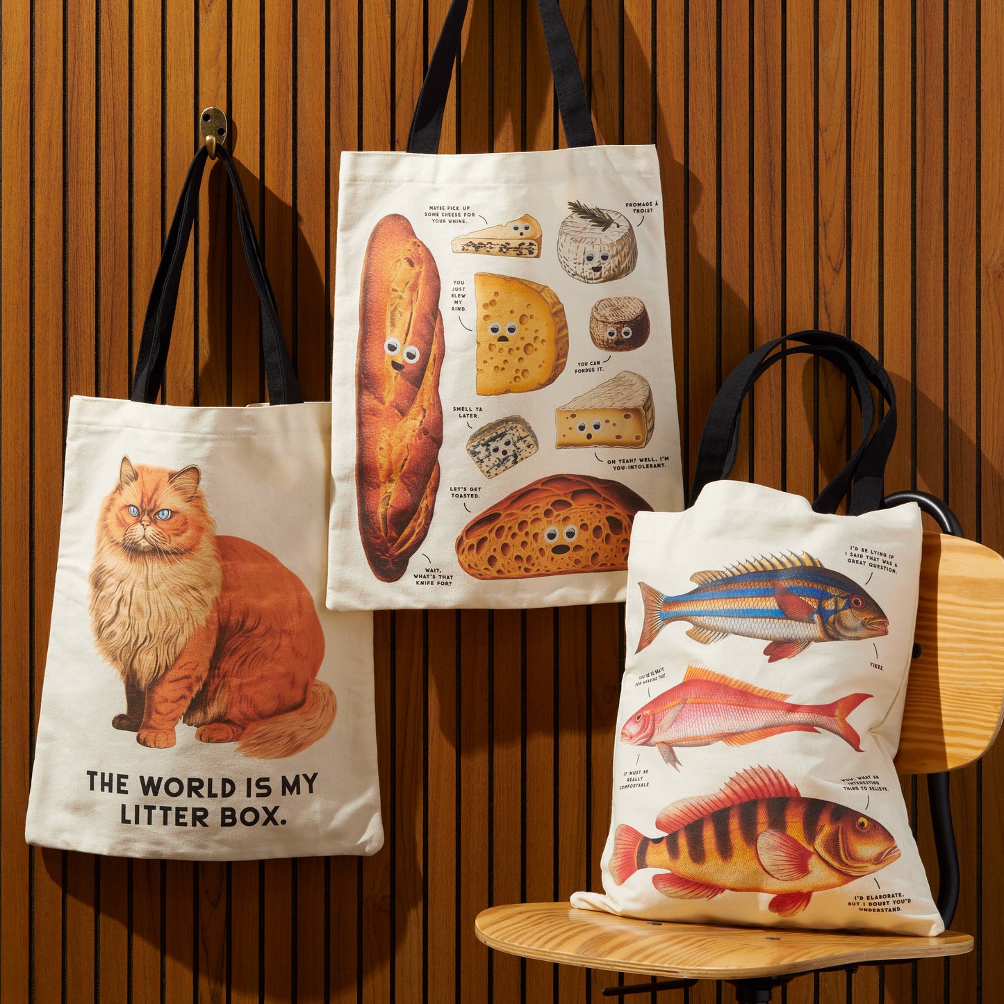 Brass Monkey Googly Food Canvas Tote