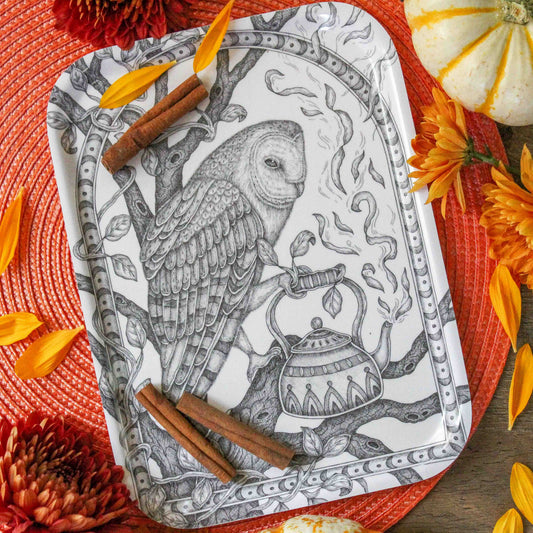 Owl Birch Tray