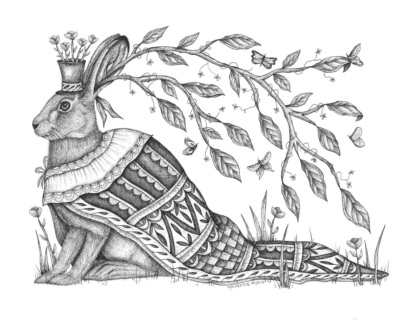 The Flowering Hare | Greeting Card