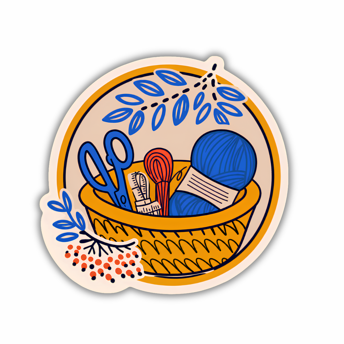 Knitting Basket Sticker
