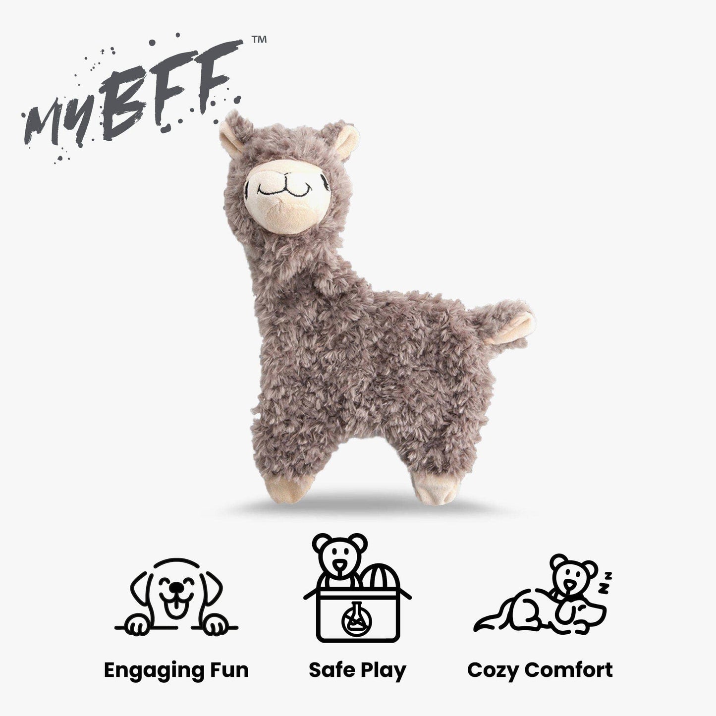Gray Alpaca Dog Toy