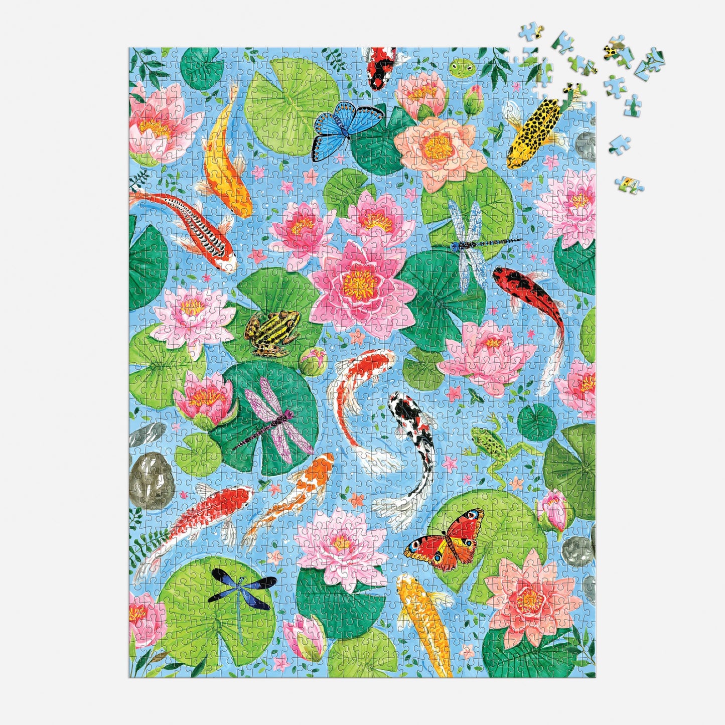 By the Koi Pond 1000 Piece Puzzle in a Square Box