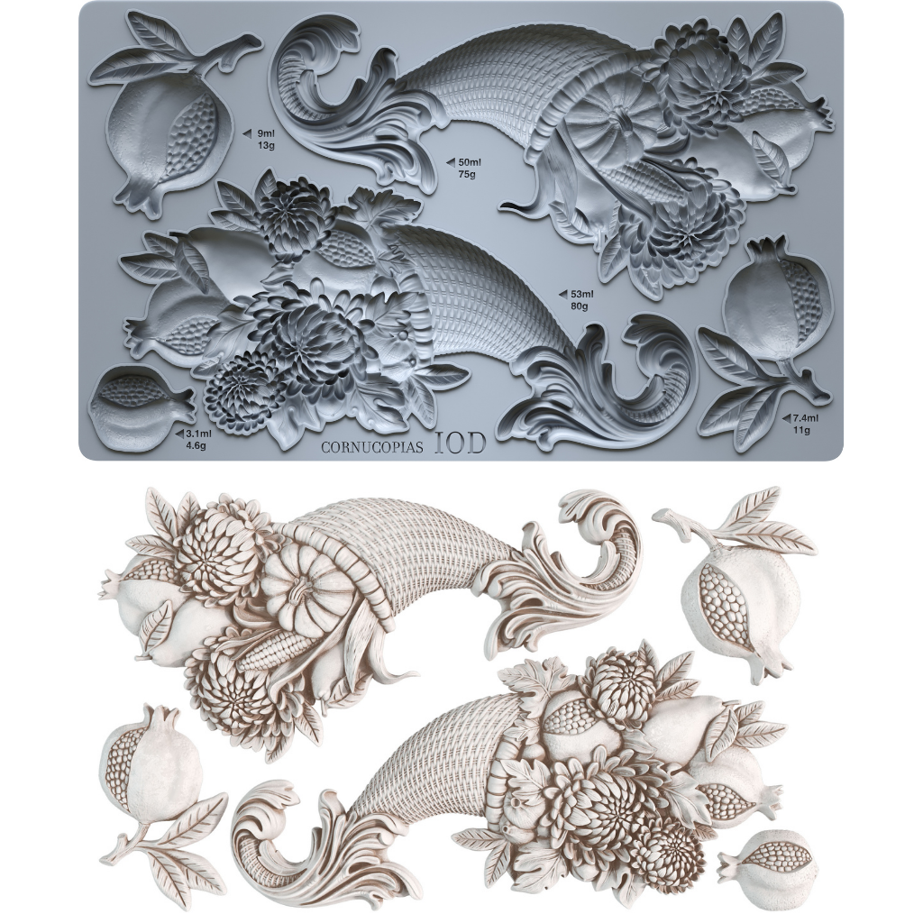 Iron Orchid Design Silicone Mould Food‑Safe 6"x10" Cornucopias